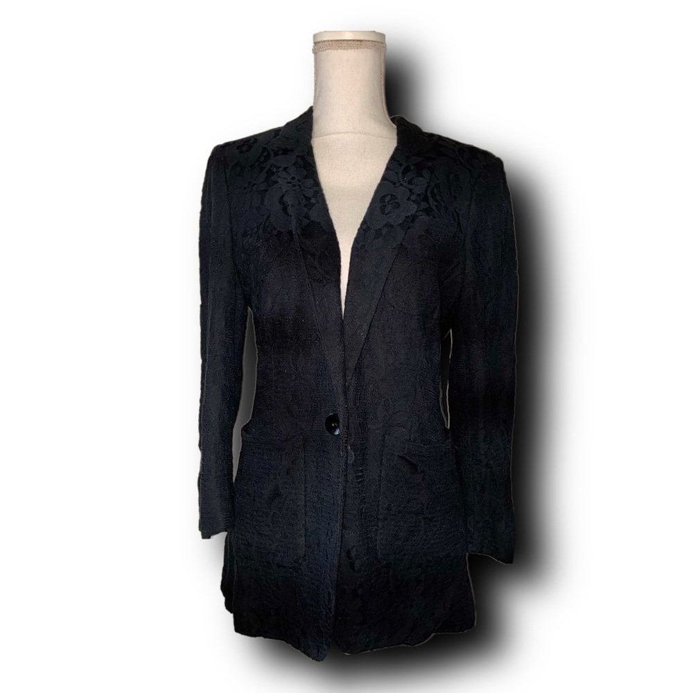 Kenneth Cole Lace Slim Fit One-Button Blazer Whimsigoth Dark Academia Fall Vibes